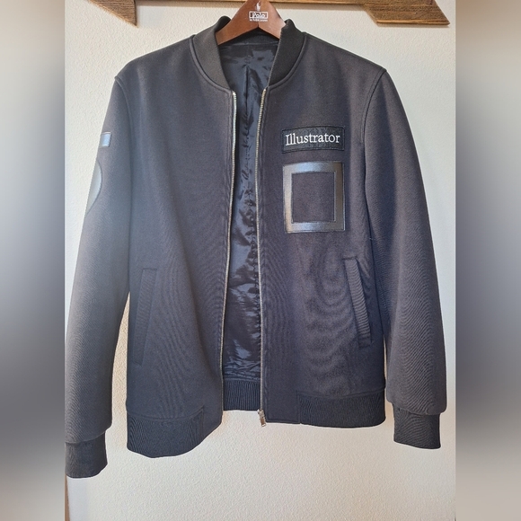 Trendiano Japanese Mens Zip Up Graphic Modern Black Jacket Size M - Picture 3 of 7